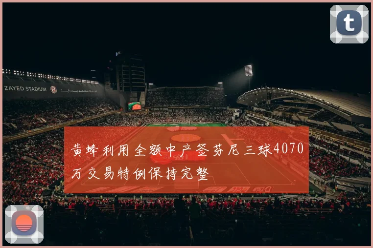 黄蜂利用全额中产签芬尼三球4070万交易特例保持完整